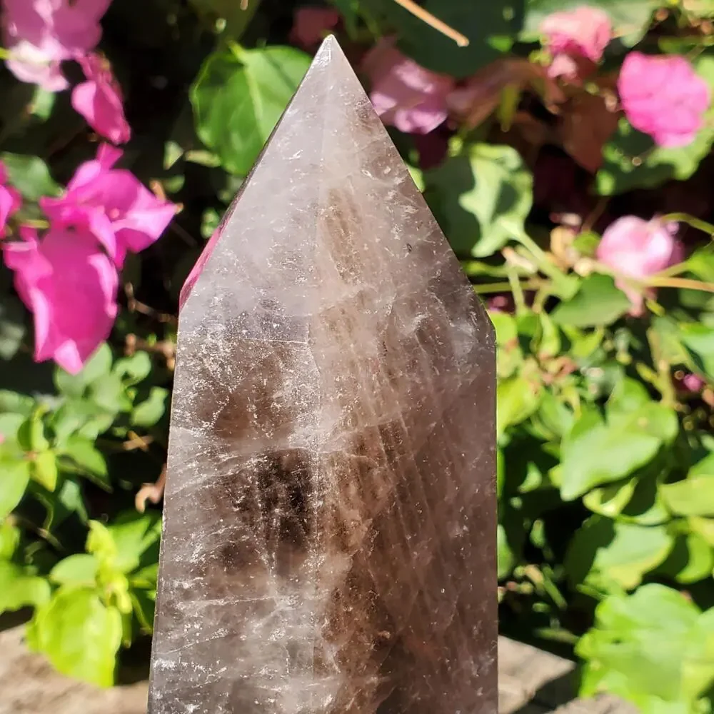 XL Black Rose Quartz Crystal Tower Point | 1460 Grams